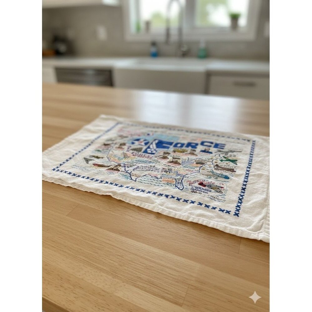Vintage Catstudio Military Collection US Air Force Kitchen Dish Towel Retro